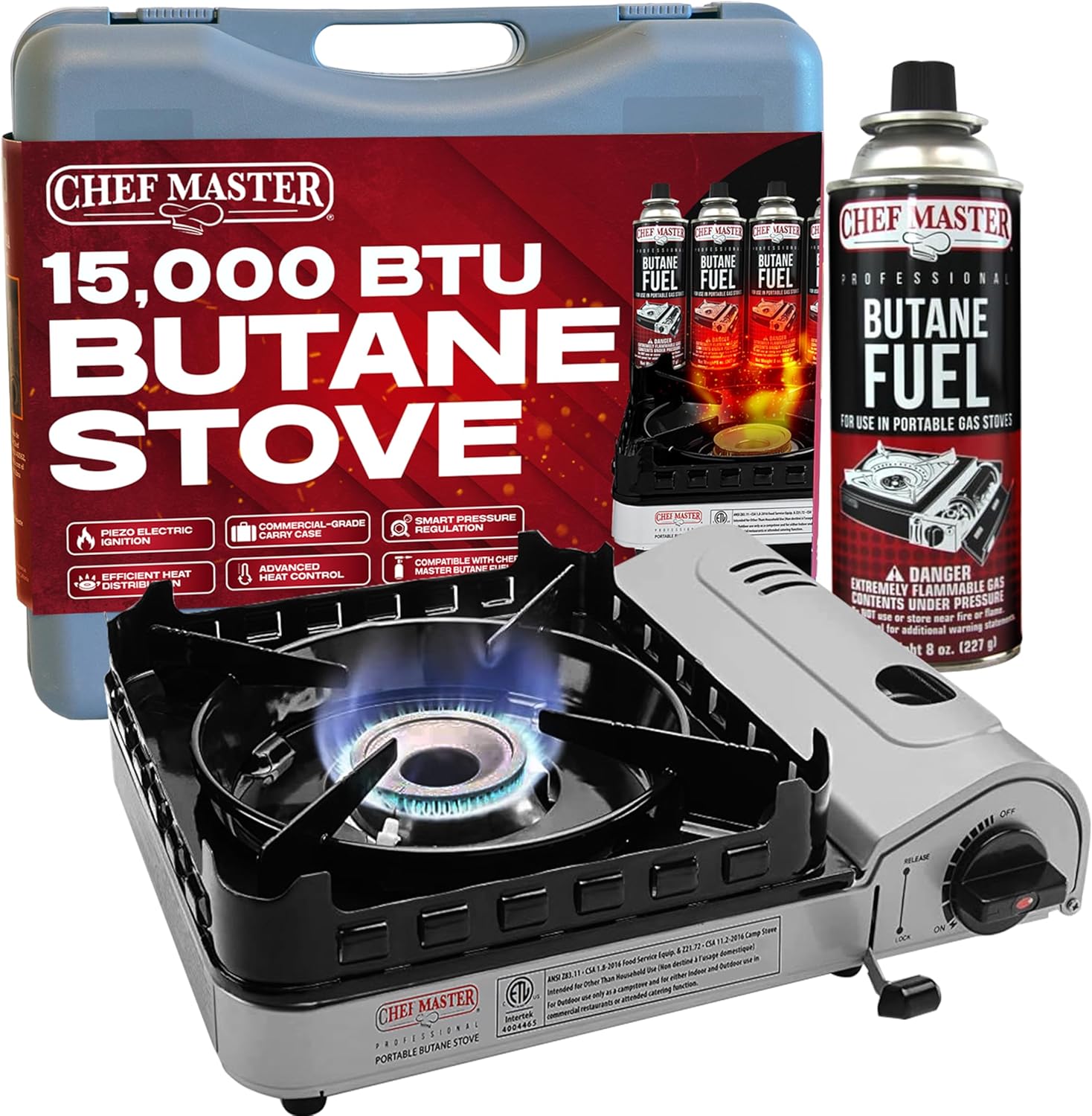 Coleman portable butane stove with hard carry case