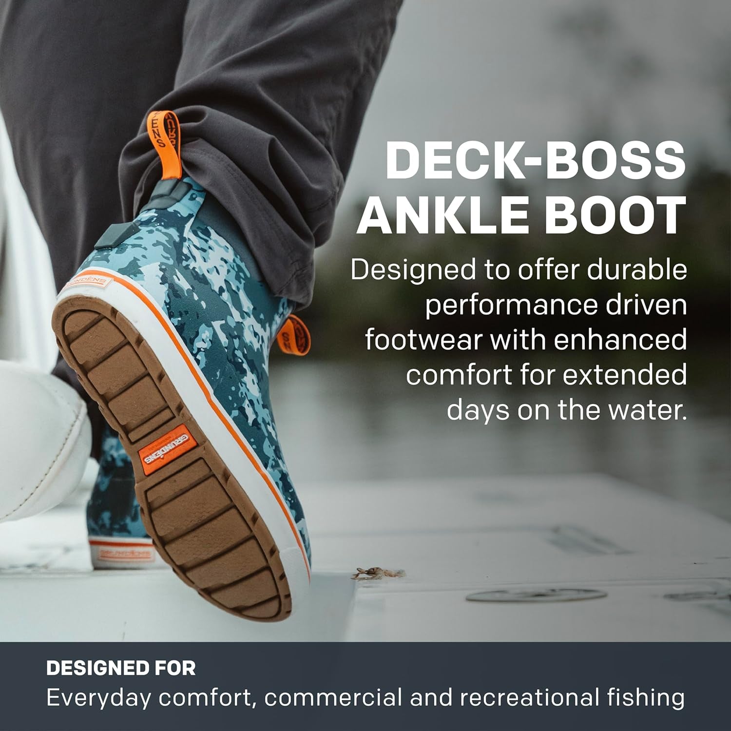 Grundens Men's Deck-Boss Ankle Boot - Durable and Waterproof - Peak Performance Outfitters