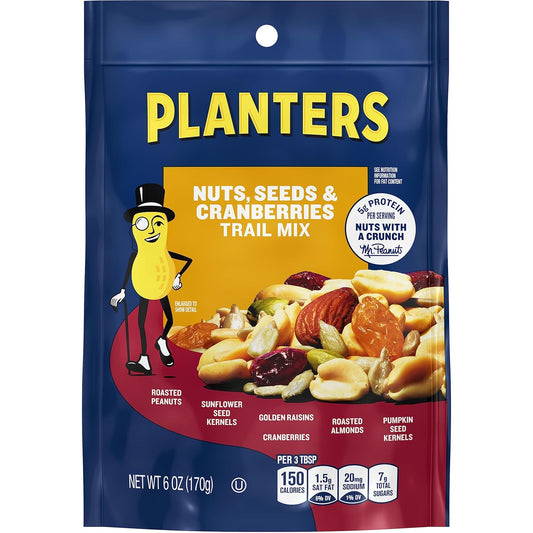 Planters Nuts and Cranberries trail mix 12-pack — 6oz individual bags