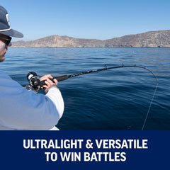 Penn Rival II fishing rod and reel combo, level wind conventional rod and spinning reel for saltwater fishing.