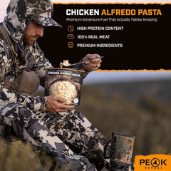 Peak Refuel Chicken Alfredo Pasta  - Premium Freeze Dried Camping Food  - Backpacking & Hiking MRE Meals  - Just Add Water  - 100% Real Meat  - 48g of Protein  - 2 Serving Pouch (2 Serving)