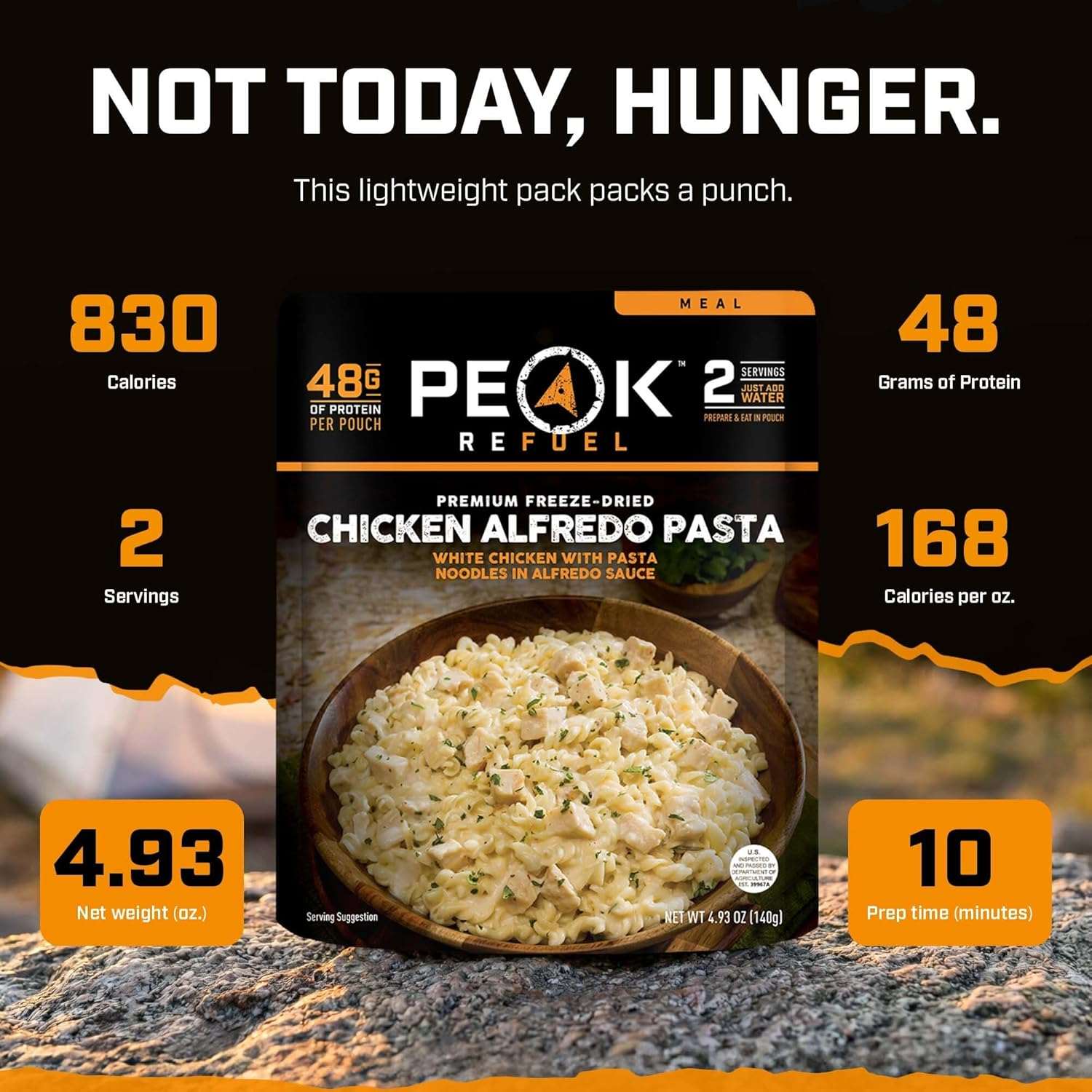Peak Refuel Chicken Alfredo Pasta Freeze-Dried Backpacking Meal