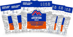 Mountain House Chicken and Mashed Potato Dinner trail food in a freeze-dried package for backpacking, camping, and emergency use