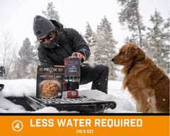 Peak Refuel trail food variety pack with freeze-dried backpacking meals, high protein, real meat, quick prep for camping adventures.