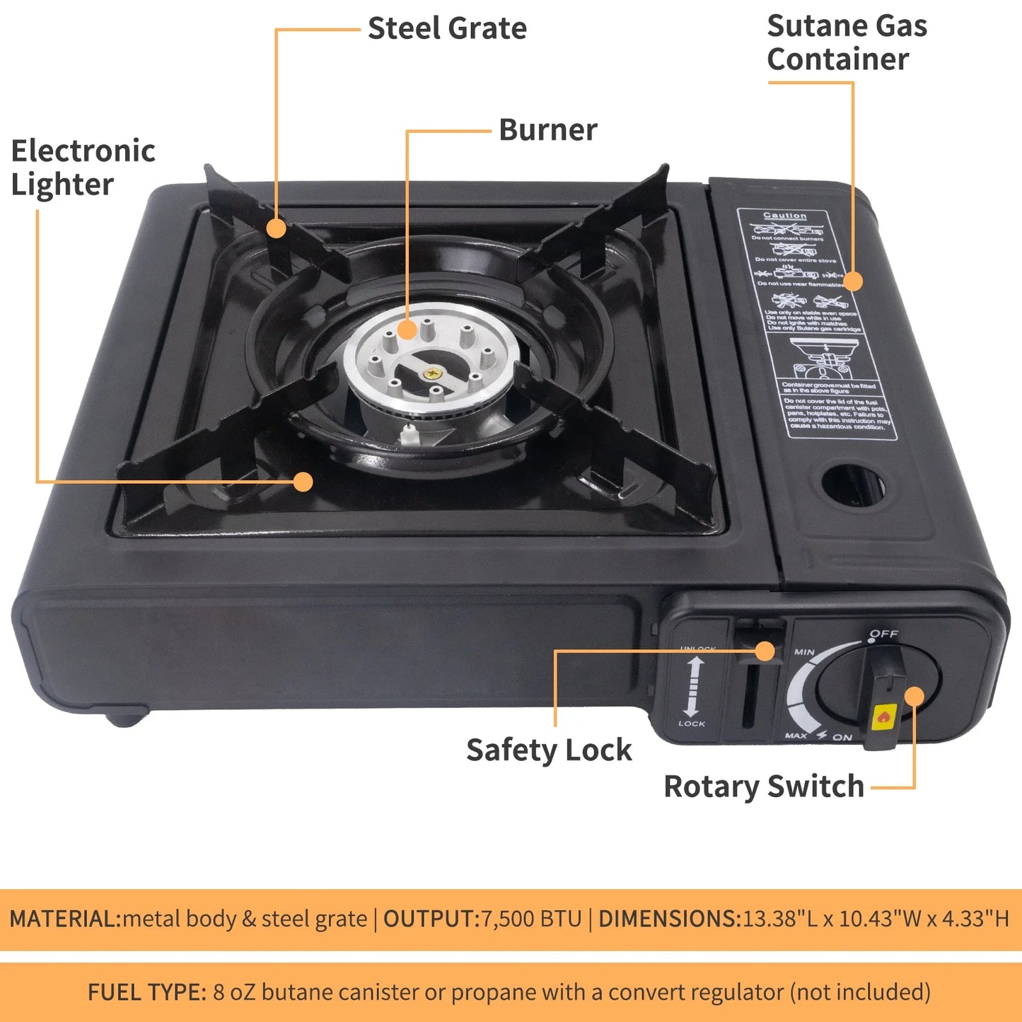 Portable Butane Camping Stove - Outdoor Gas Stove for Cooking Grill - Peak Performance Outfitters