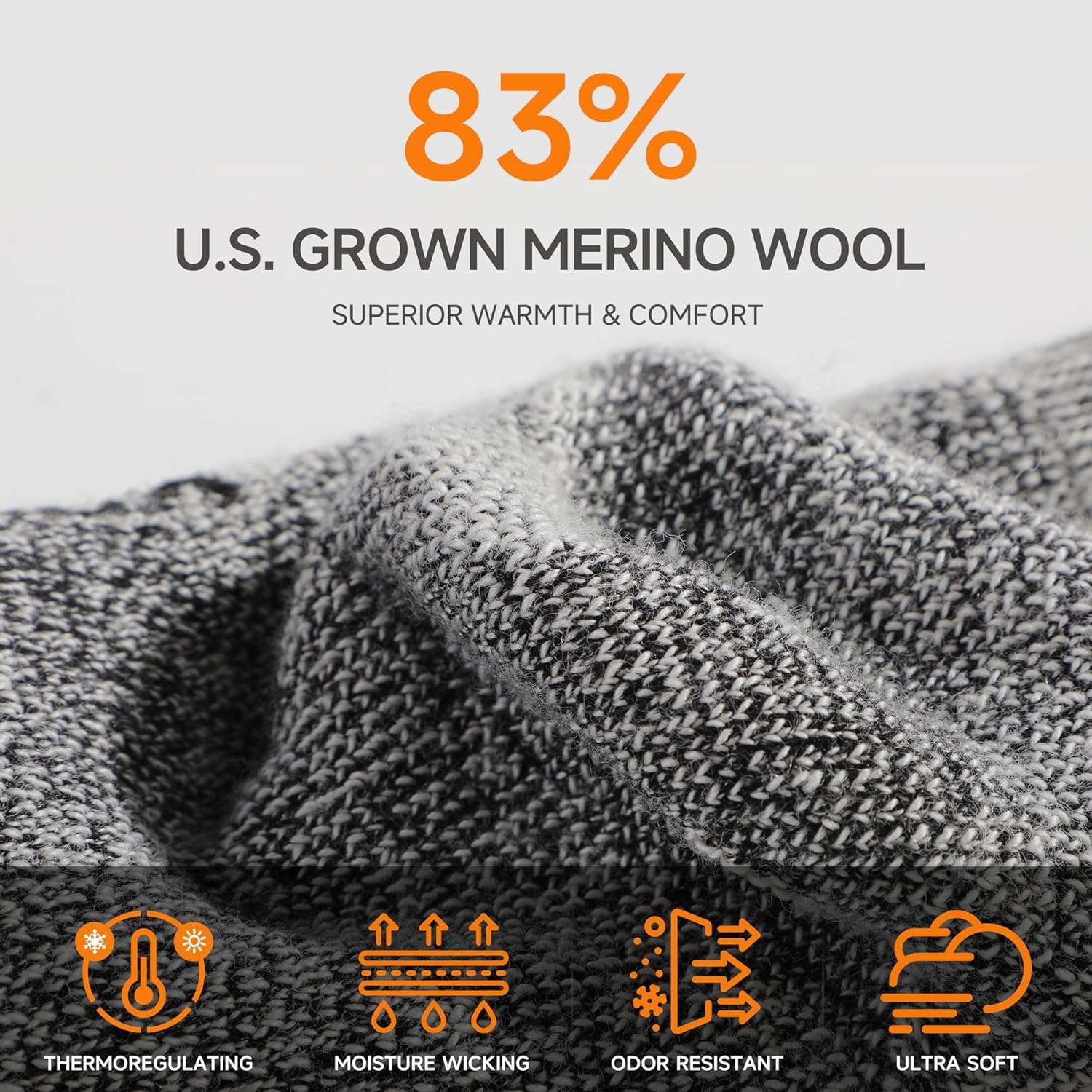 SAMSOX Merino Wool Boot Socks, Made in USA, Heavyweight with Full Cushion