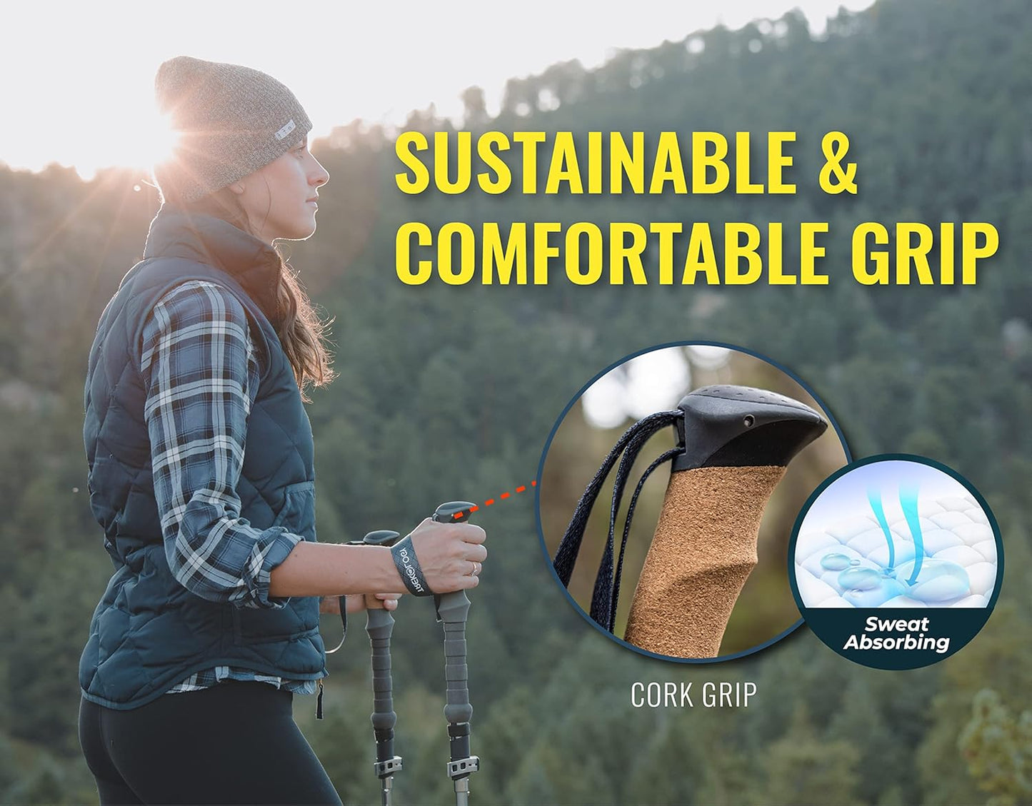 TREKOLOGY Trek-Z Cork Grip Trekking Poles