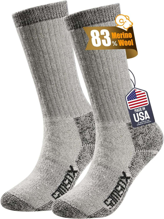 SAMSOX merino wool heavyweight boot socks made in USA full cushion