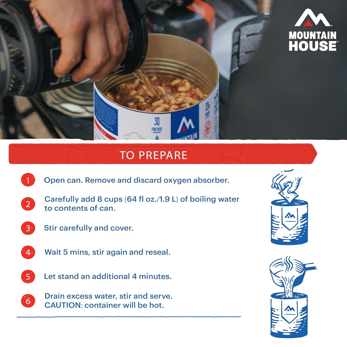 Mountain House Chili Mac with Beef Freeze-Dried Camping Food, 10 Servings