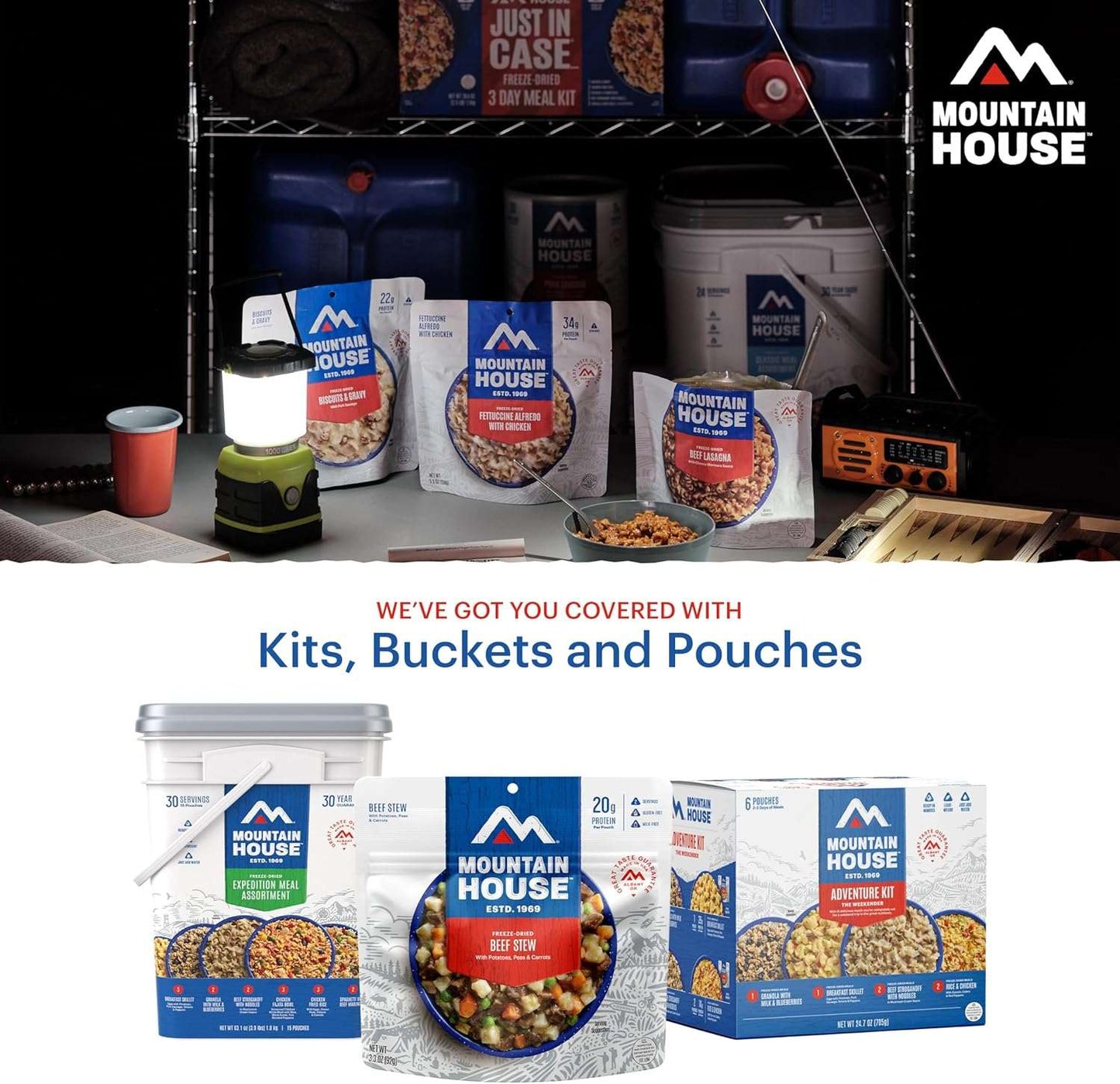 Mountain House Emergency Meal Assortment Kit with 30-Year Shelf Life