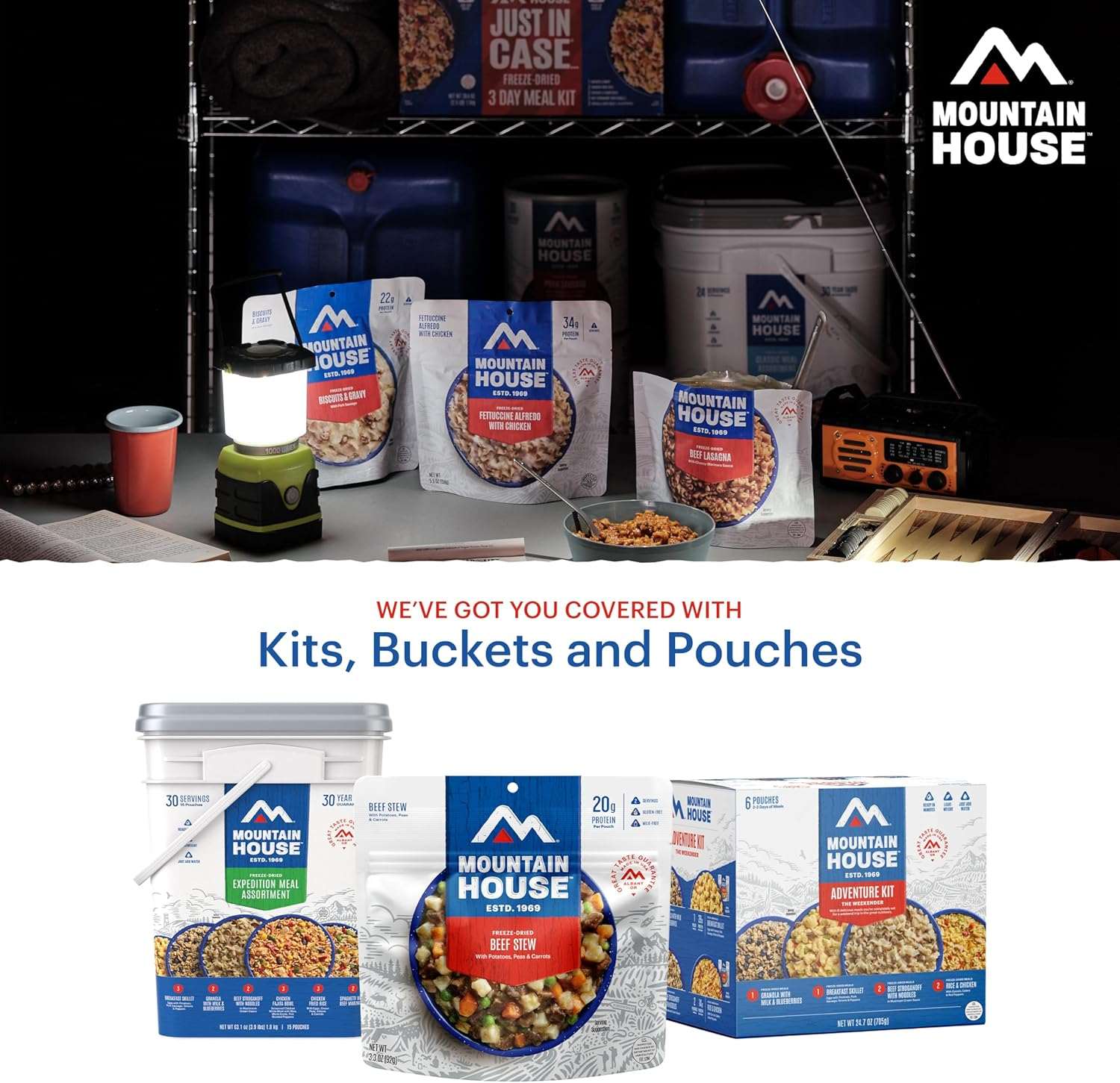 Mountain House Emergency Meal Assortment Kit with 30-Year Shelf Life