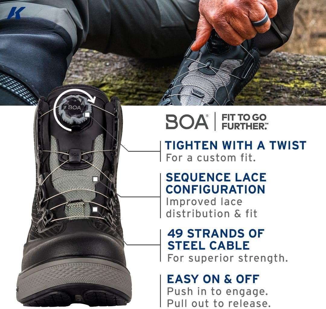 Korkers Men'S Chrome Lite Wading Boot W/Fixed Kling-On Rock Soles