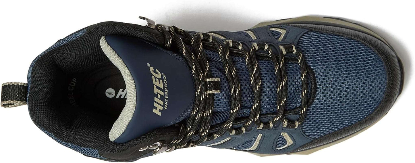 HI-TEC Valley Geo Mid Waterproof Hiking Boots for Men, Lightweight Breathable Outdoor Trekking and Trail Sneakers