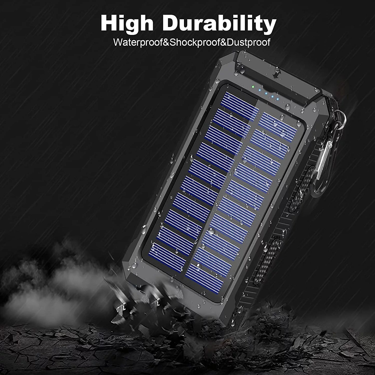 20,000mAh Solar Charger (Black) - Exclusive Availability at -US Store for Genuine Product - Peak Performance Outfitters