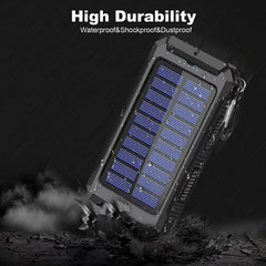 20,000mAh Solar Charger (Black) - Peak Performance Outfitters