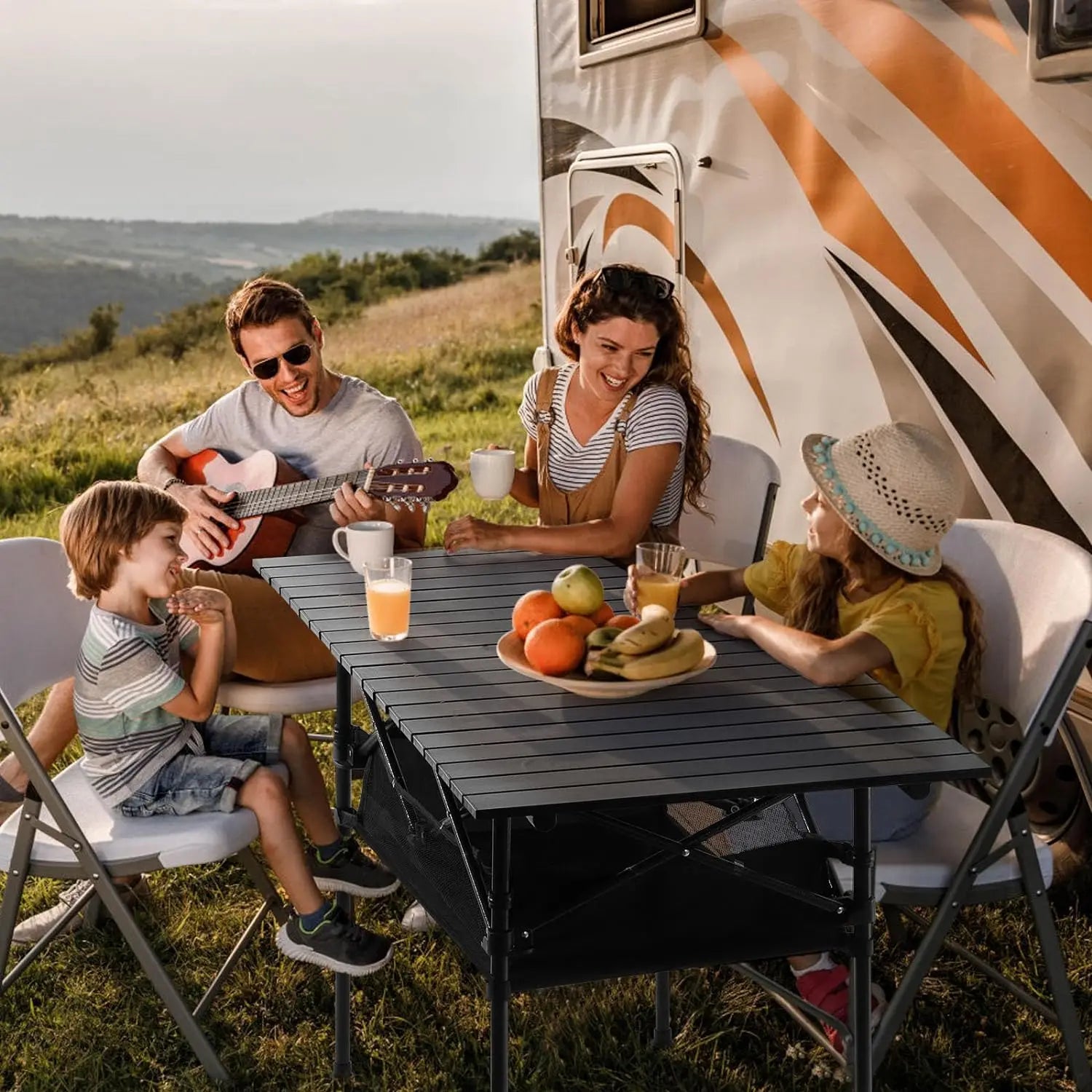 Portable aluminum camping picnic table — waterproof and rust-resistant folding outdoor table