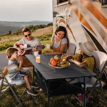 Portable aluminum camping picnic table — waterproof and rust-resistant folding outdoor table