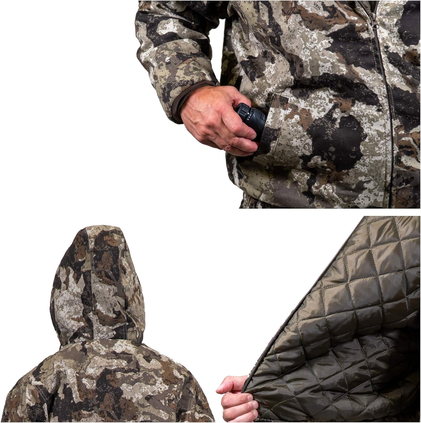 Men's Insulated Twill Camo Hunting Jacket with Cotton Shell for Cold Weather Hunting - Peak Performance Outfitters