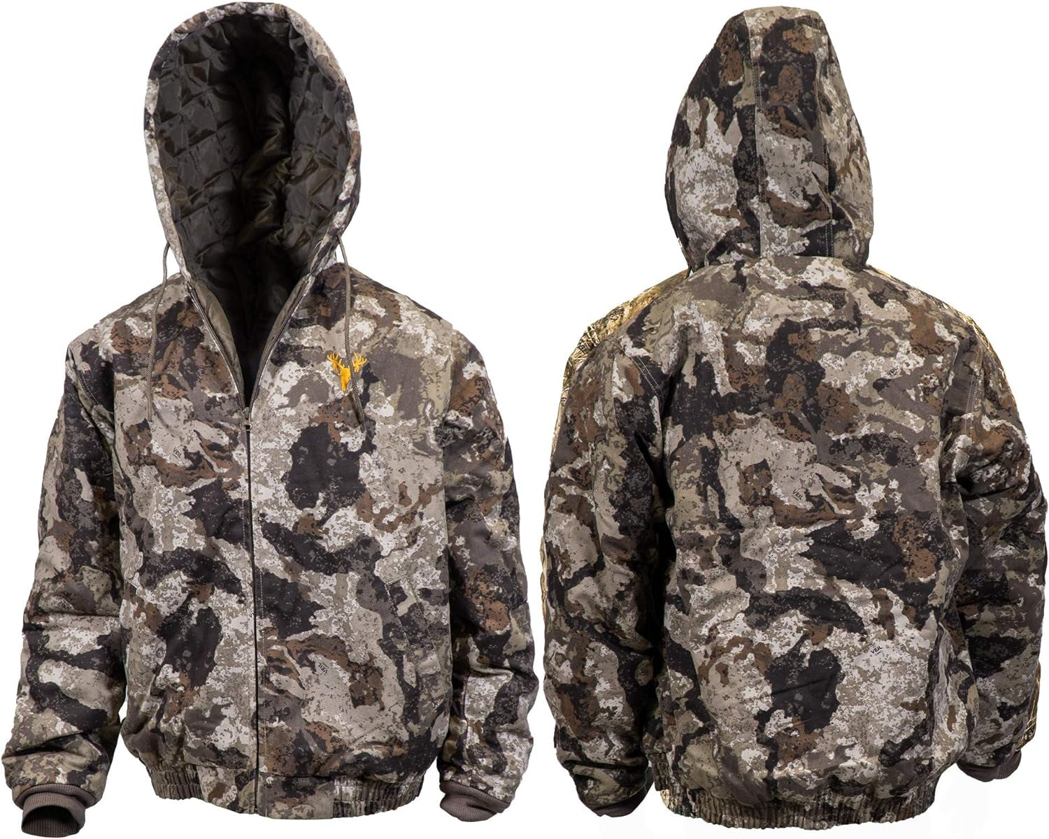 Men's Insulated Twill Camo Hunting Jacket with Cotton Shell for Cold Weather Hunting - Peak Performance Outfitters