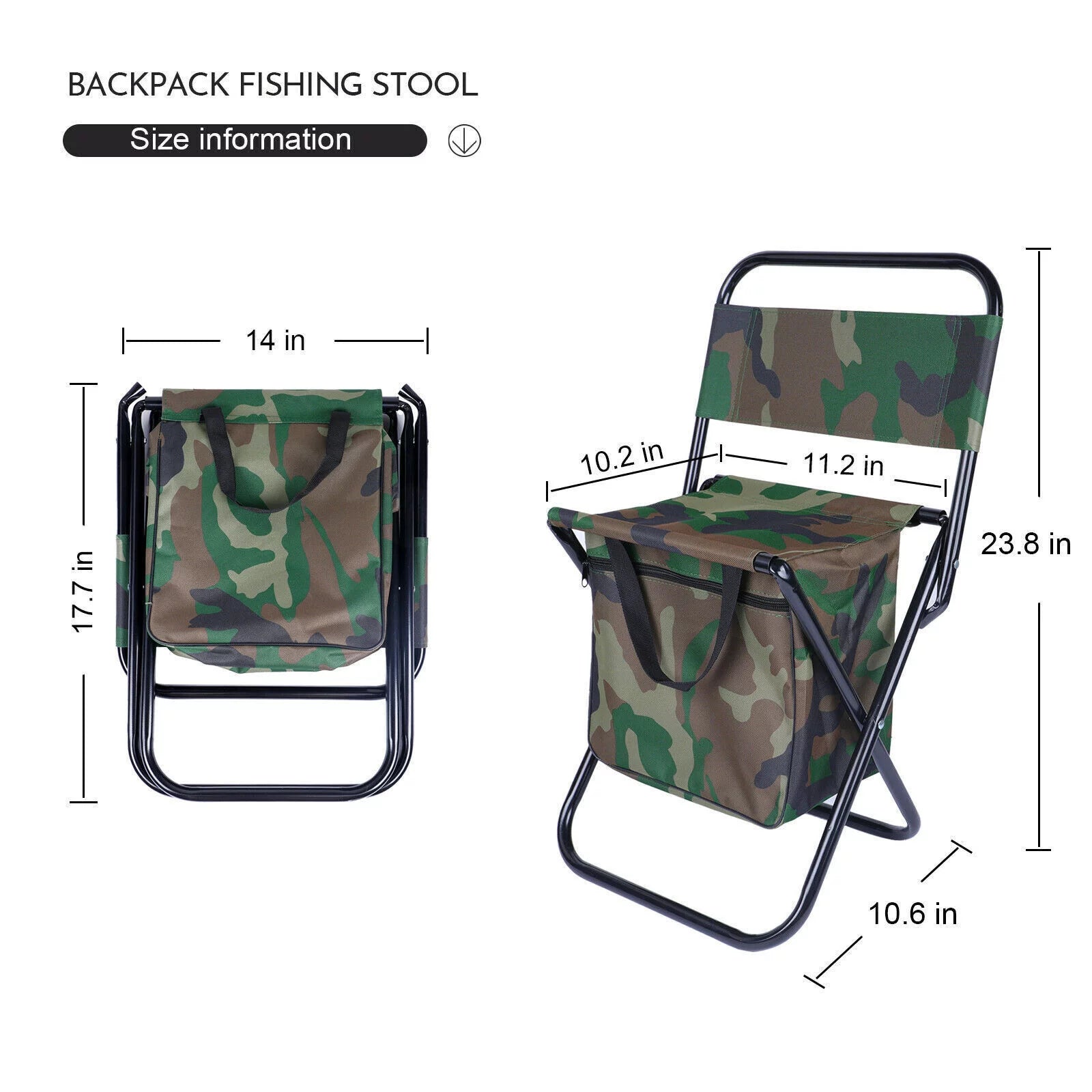 Portable Folding Camping Chair with Oxford Fabric and Steel Frame - Ideal for Hiking and Outdoor Activities - Peak Performance Outfitters