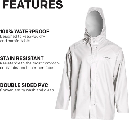 Grundens Men's Shoreman Jacket - Waterproof and Stain-Resistant Seafood Processing Outerwear - Peak Performance Outfitters