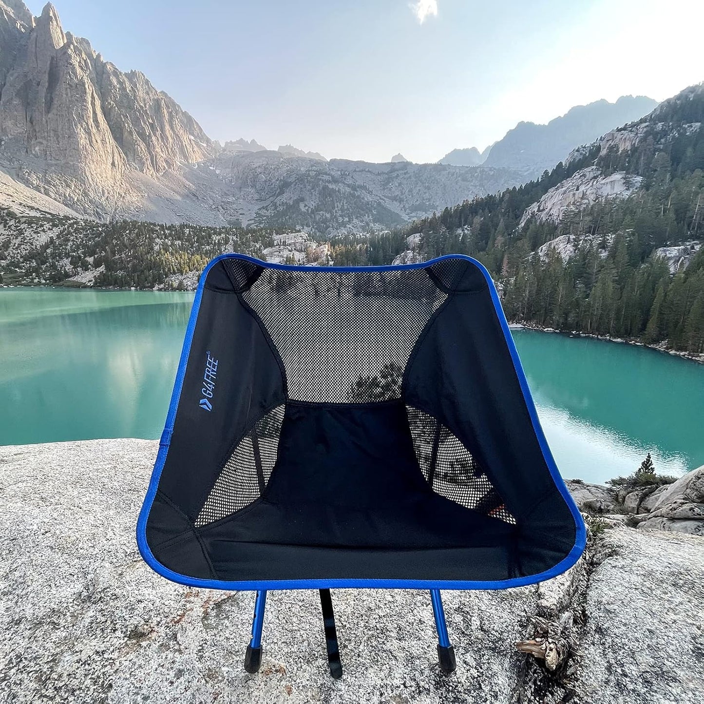 Height Adjustable Camping Chair - Ultralight Portable Folding Chair for Outdoor Activities - Heavy Duty and Durable - Dark Blue