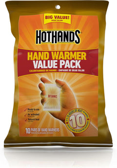 HotHands hand warmers individual packets showing air-activated iron oxidation design