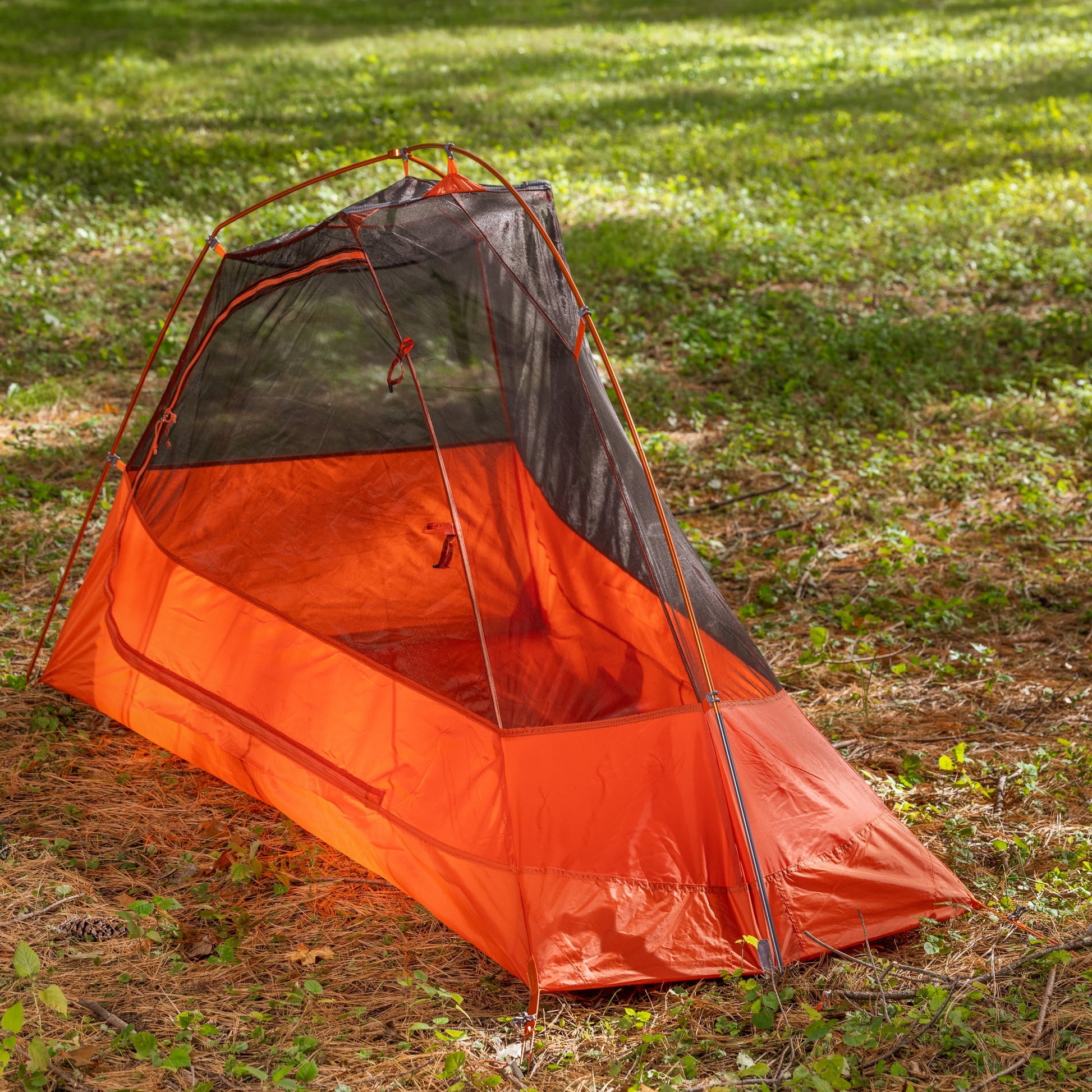 Single-Person Lightweight Backpacking Tent, 82 x 51 Inches, 3.65 lb Carry Weight, Orange - Peak Performance Outfitters