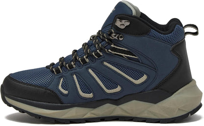 HI-TEC Valley Geo Mid Waterproof Hiking Boots for Men, Lightweight Breathable Outdoor Trekking and Trail Sneakers