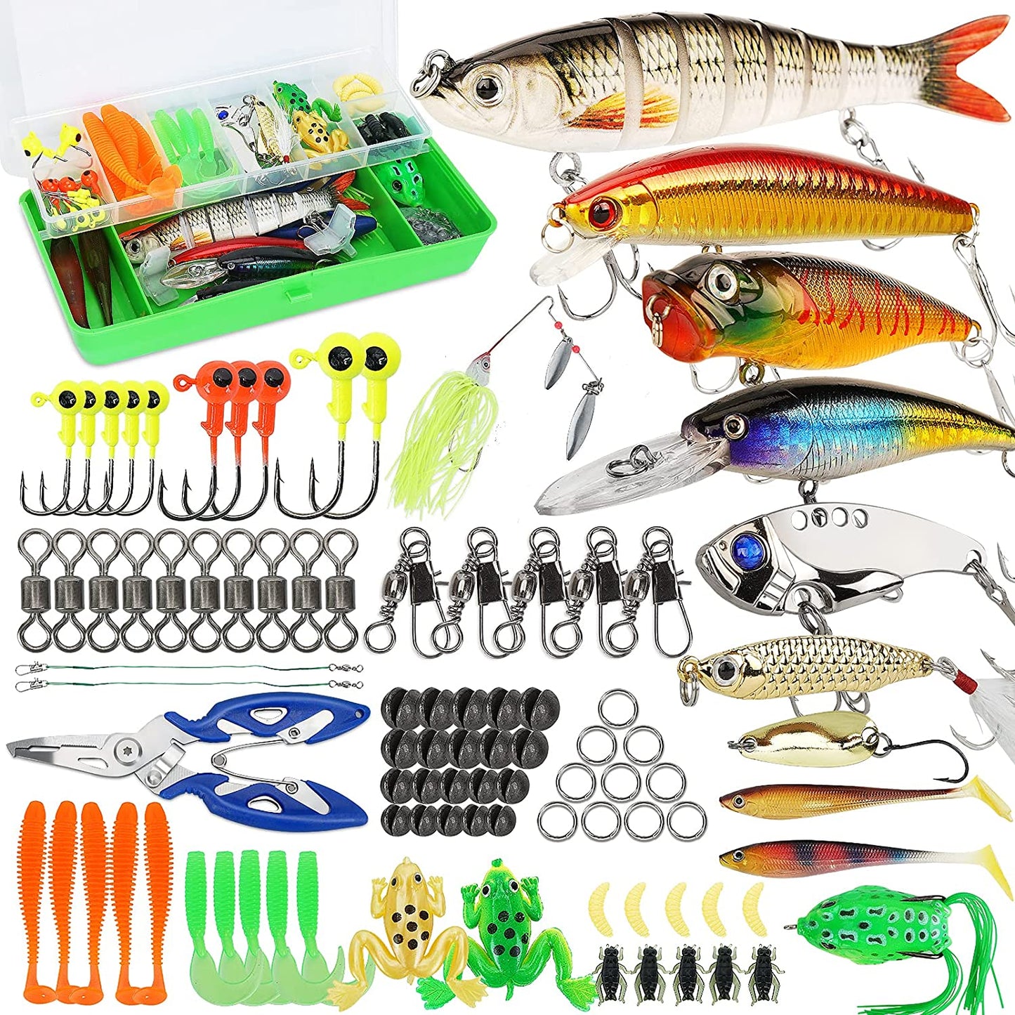 Comprehensive Fishing Lures Tackle Box Kit for Bass Fishing in Saltwater and Freshwater - Peak Performance Outfitters