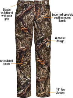 Forefront Camo Hunting Pants - Midweight Water Repellent Pants with Carbon Alloy Odor Reducing Technology - Peak Performance Outfitters