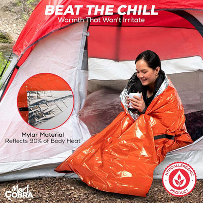 Emergency Sleeping Bag 3-Pack Waterproof Mylar Bivy Shelter