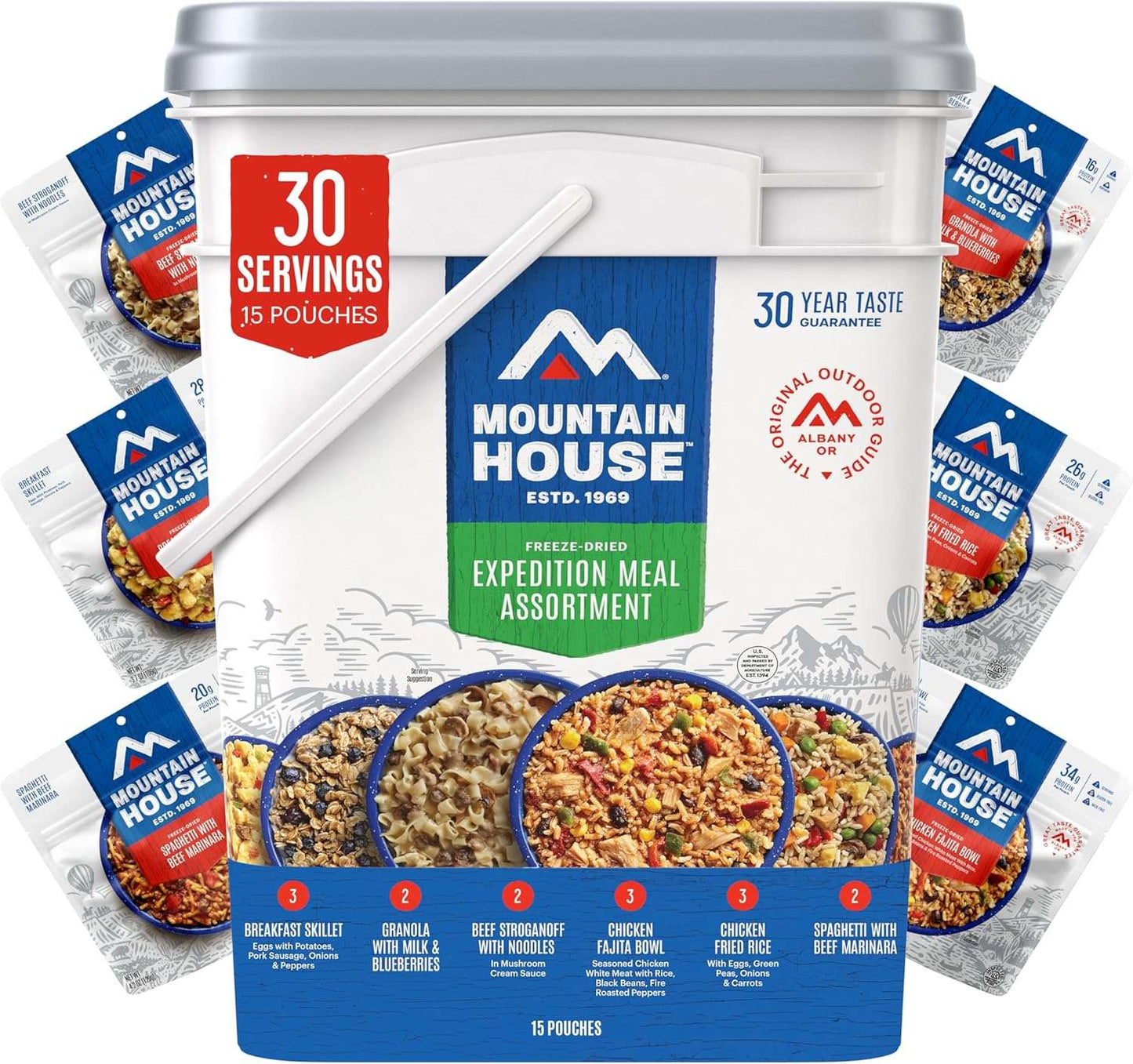 Mountain House Emergency Meal Assortment Kit with 30-Year Shelf Life