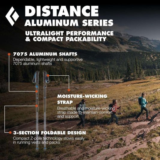 Black Diamond Distance Z carbon trekking poles for ultralight hiking