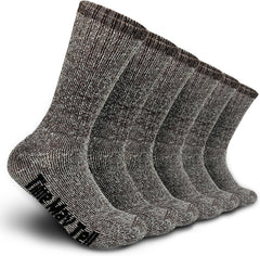 Time May Tell Men's Merino Wool Hiking Cushion Socks Thermal Warm Crew