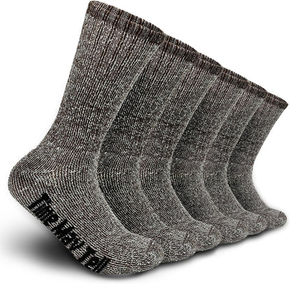 Time May Tell Men's Merino Wool Hiking Cushion Socks Thermal Warm Crew