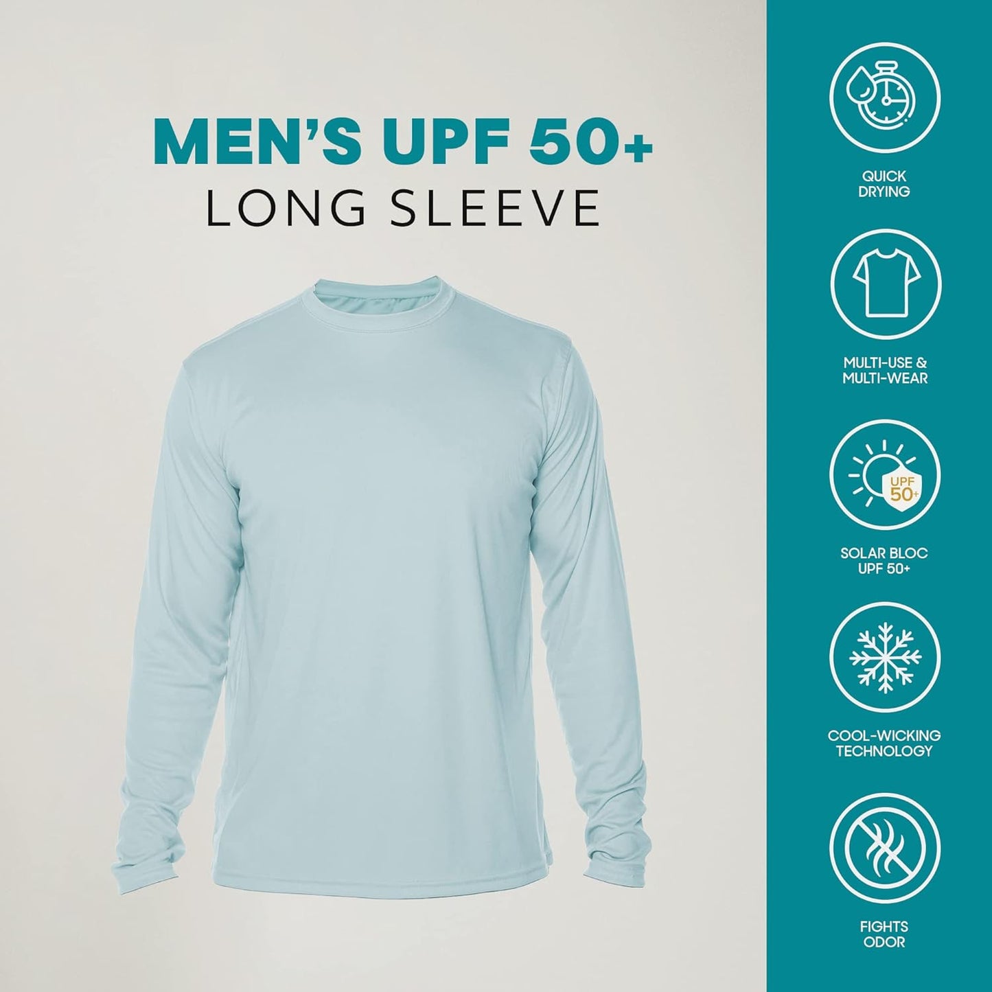 Men's Long Sleeve Outdoor T-Shirt with UPF 50+ Sun Protection for Fishing, Running, Hiking, and Swimming - Peak Performance Outfitters