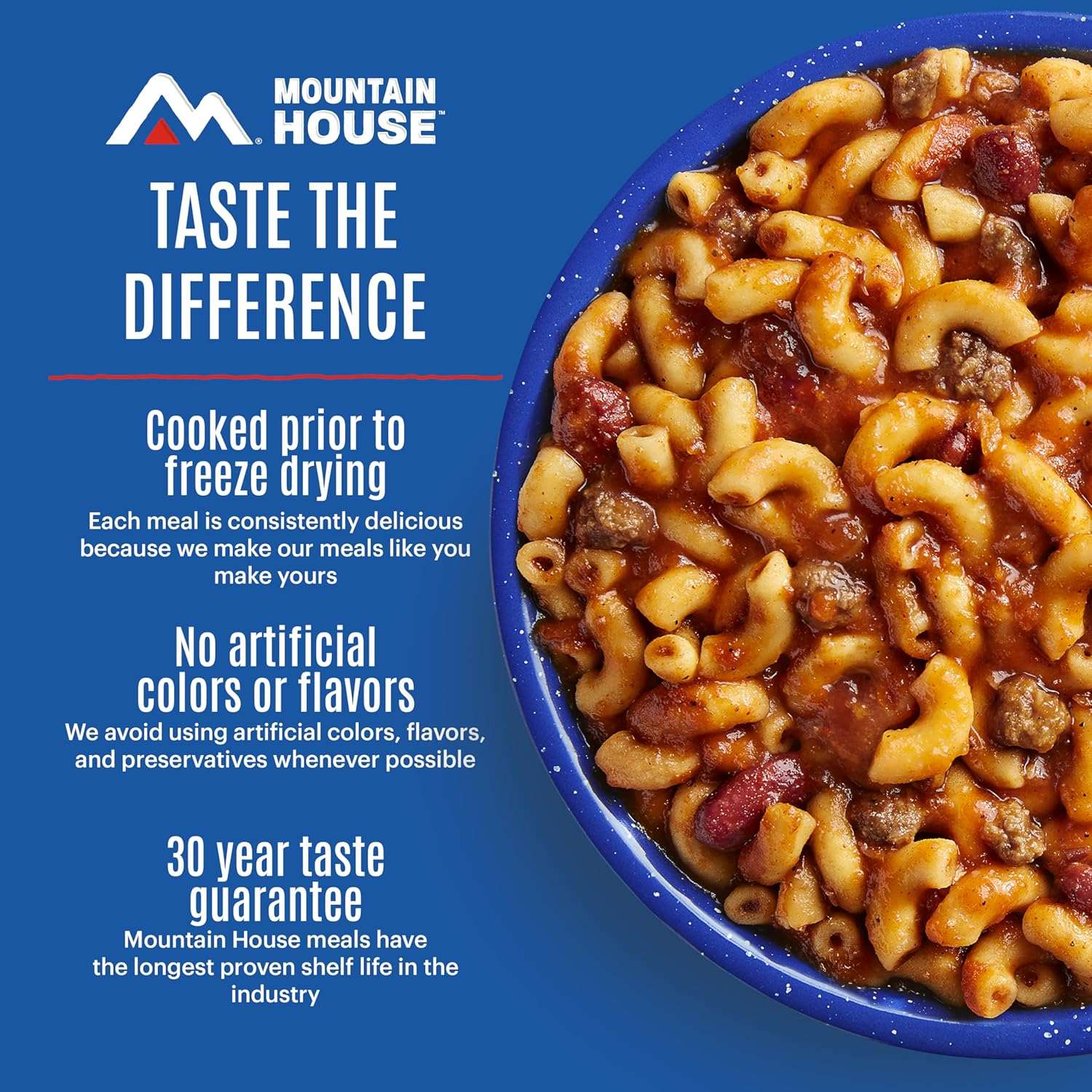 Mountain House Chili Mac with Beef Freeze-Dried Camping Food, 10 Servings