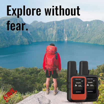Garmin inReach Mini 2 Satellite Communicator, Lightweight Compact Rugged Design, Portable GPS Handheld for Hiking, Two-Way Text Messaging Device Bundle with Accessories (Flame Red)