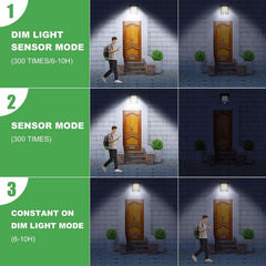 Tryme 118Leds Solar Lights Outdoor Clip Motion Sensor Lights Security Light 3 Modes, 3 Color Temperature, Solar Powered, USB Charging (2 Pack)