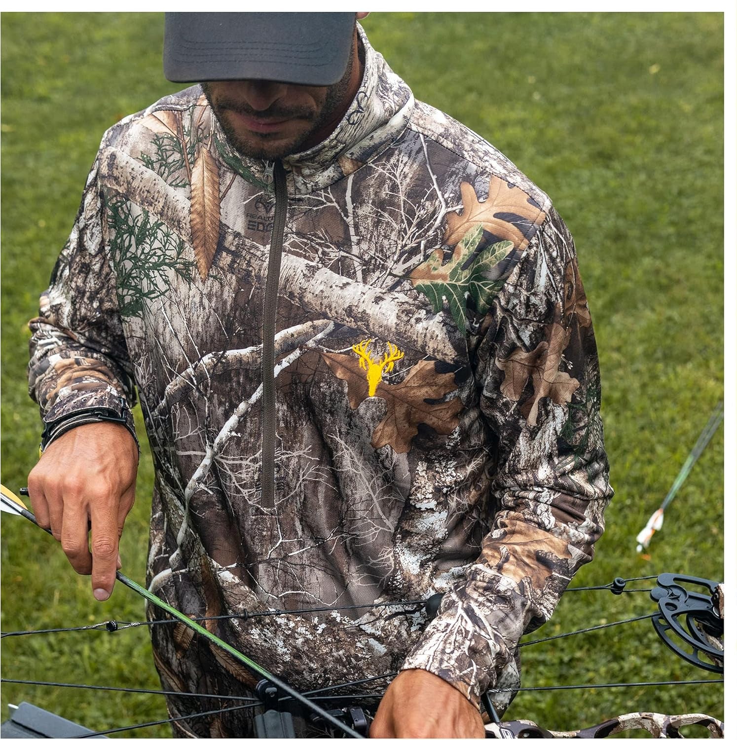 Men's Camouflage 1/4 Zip Performance Shirt - Peak Performance Outfitters