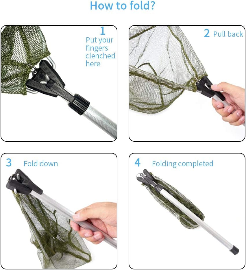 Children's Aluminum Collapsible Telescopic Fishing Net with Nylon Mesh - Ideal for Lakes and Outdoor Play - Peak Performance Outfitters