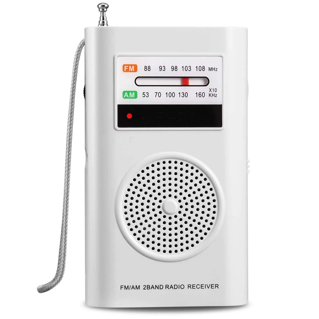 Portable AM FM Radio with Superior Reception and Headphone Jack - White - Peak Performance Outfitters