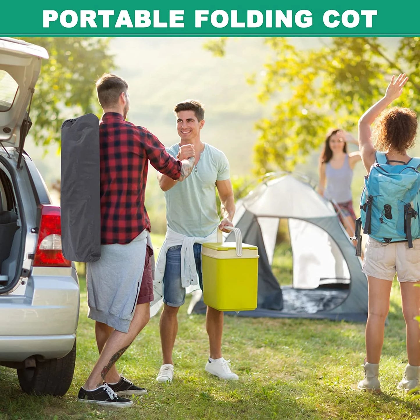 Portable Folding Camping Cot with 3.3 Inch Mattress and Carry Bag - Peak Performance Outfitters