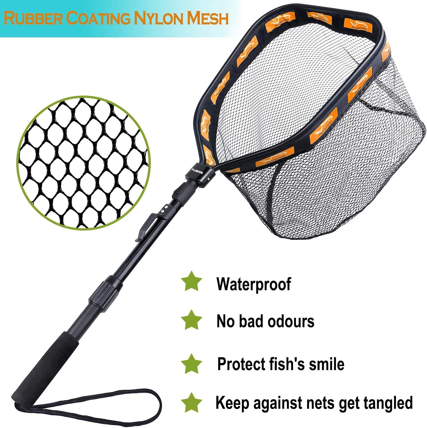 Rubber Coated Floating Fishing Net for Various Fish Species, Easy Catch & Release - Compact and Foldable - Peak Performance Outfitters