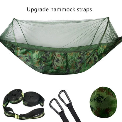 2023 Portable Camping Hammock with Mosquito Net and Pop-Up Light - Peak Performance Outfitters