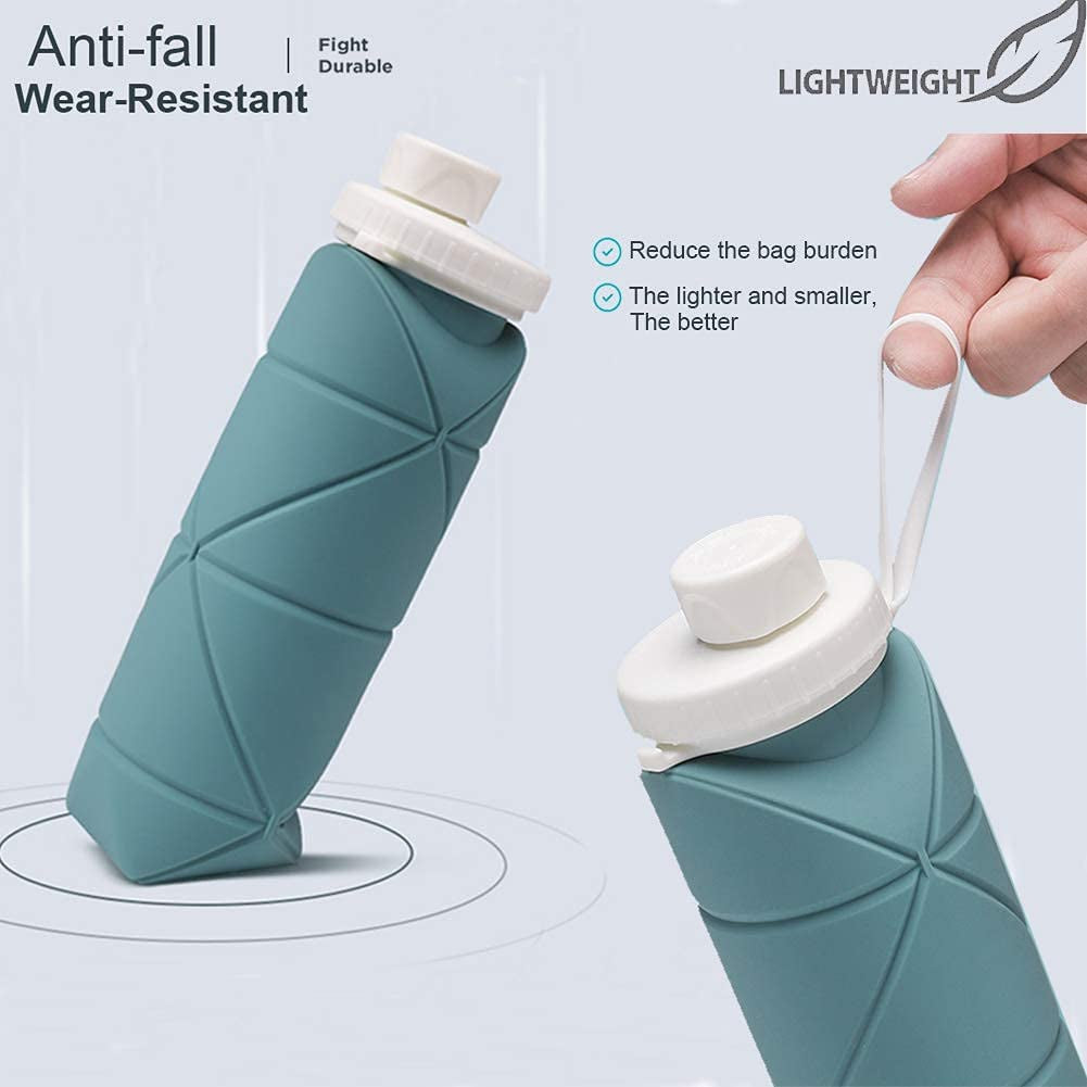 Collapsible Reusable Silicone Water Bottles with Valve for Hiking - Peak Performance Outfitters