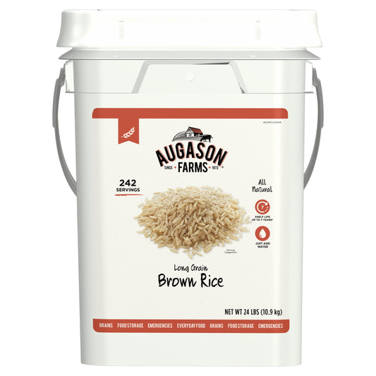 Emergency Food Storage Pail - Long Grain Brown Rice - Peak Performance Outfitters