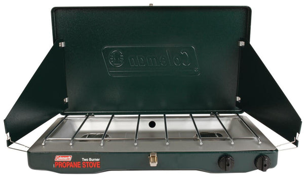 Coleman Matchlight 10,000 BTU 2-burner propane camp stove with push-button ignition