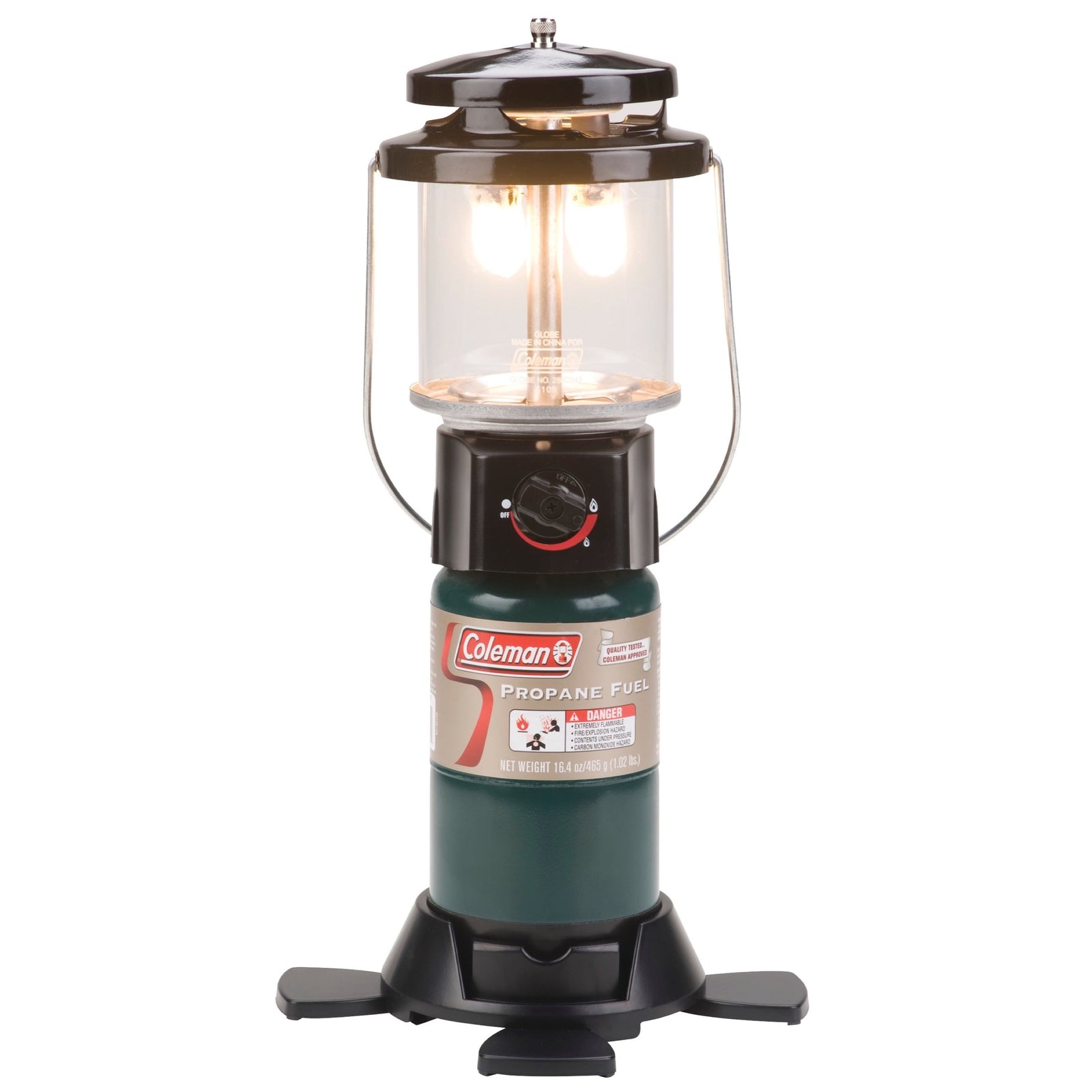 Propane camp lantern with Perfect Flow technology — dual-mantle outdoor lighting